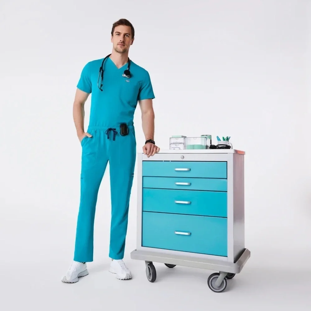 FIGS Teal Blue Cairo Cargo Scrub Pants XL Short